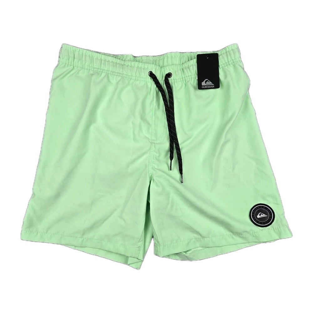 Quiksilver Swim Trunks Men's Small Volley Shorts Lime Green Board Shorts Lined